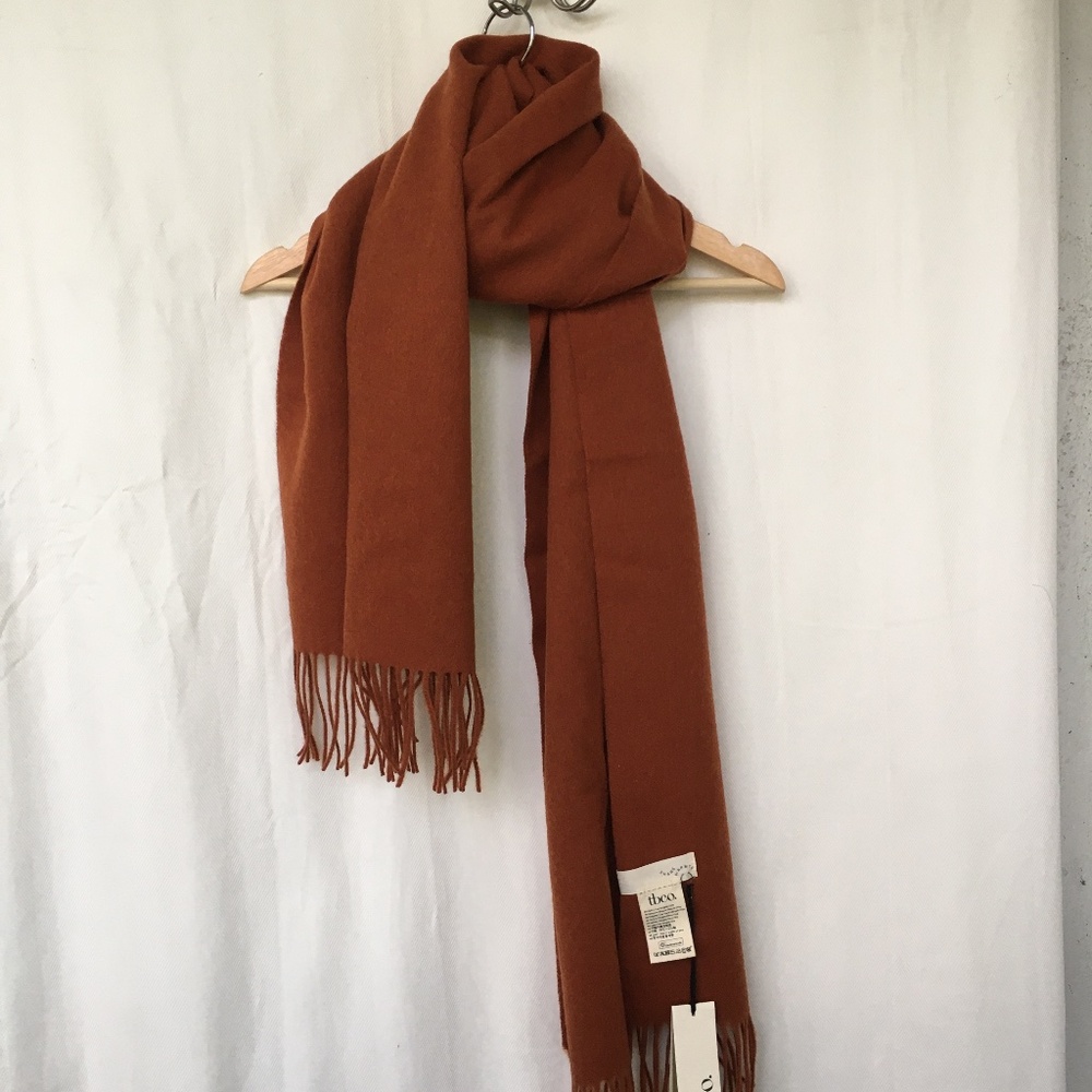 TBCo lambswool oversized scarf - rust melange - orange